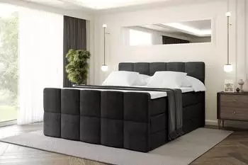 ALTDECOR LIRO-Z KING Boxspringbett mit Matratze, 140x200cm, schwarz (800001834477)