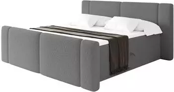 ALTDECOR Evon-Z Boxspringbett mit Matratze H4 und Topper, 160x200cm, grau