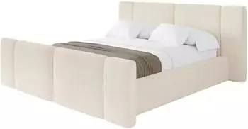 ALTDECOR RIVO-Z Polsterbett mit Bettkasten und Lattenrost, 140x200cm, beige