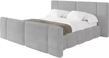 ALTDECOR NILO-Z Polsterbett mit Bettkasten und Lattenrost, 160x200cm, grau (NILO-Z)