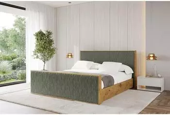 ALTDECOR Enzo10 Polsterbett mit Bettkasten und Lattenrost, olivgr&uuml;n, 160x200cm (800001947820)