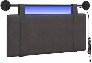 vidaXL H&auml;ngendes Kopfteil mit LED, antikes PU, schwarz