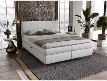Mirjan24 Evia Boxspringbett 180x200cm H3, 2 Bettkästen, hellgrau (800001912121)