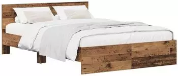 vidaXL Bettgestell mit Kopfteil Altholz 140x200cm (3445774)