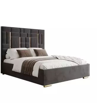 Lookway Brigitte Gold Polsterbett mit Bettkasten, anthrazit, 140x200cm (800001752885)