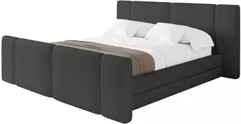 ALTDECOR Tevo-Z Polsterbett mit Bettkasten und Lattenrost, schwarz, 160x200cm (800002004558)