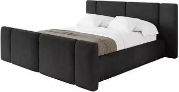 ALTDECOR RIVO-Z Polsterbett mit Bettkasten und Lattenrost, 200x200cm, schwarz (800002004518)
