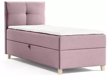 Beautysofa Helen Mini Boxspringbett mit Topper, 100x200cm, rosa (800000738133)