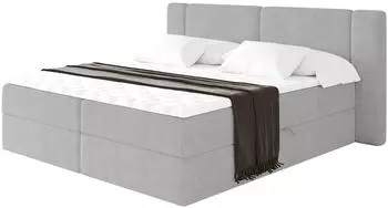 ALTDECOR Evon Boxspringbett mit H3-Matratze und Topper, grau, 200x200cm (800002005129)