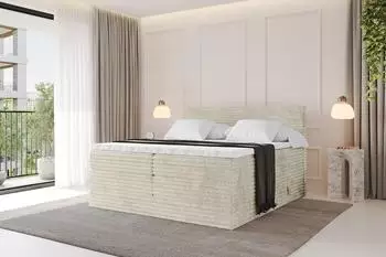 ALTDECOR Tolo KING-v1 Boxspringbett Cord creme 140x200cm H3+H4 (800001709115)