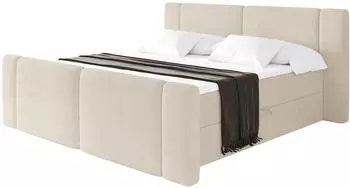 ALTDECOR Evon Zanozek Boxspringbett mit Matratze H4, Topper, beige, 160x200cm