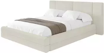 ALTDECOR TEVO Polsterbett mit Bettkasten und Lattenrost, 160x200cm, creme (800002004323)