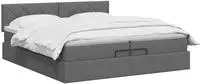 vidaXL Ottoman Bett mit Matratze Dunkelgrau 200 x 200 cm Stoff