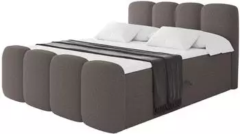 ALTDECOR Nina-Z Boxbett mit Topper, H3-Matratze, 140x200cm, braun (800001940225)