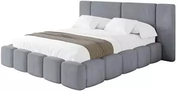 ALTDECOR NILO Polsterbett mit Bettkasten und Lattenrost, 200x200cm, grau (800001939102)