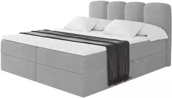 ALTDECOR Nina Boxspringbett mit Bettkasten, H3-Matratze & Topper, 200x200cm, grau (800001940701)