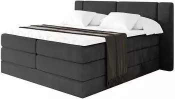 ALTDECOR Evon King Boxspringbett 180x200cm, schwarz, H3/H4 (800002005202)
