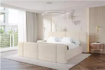 ALTDECOR RIVO-Z Polsterbett mit Bettkasten und Lattenrost, beige, 180x200cm (800002004632)