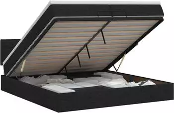 vidaXL Ottoman-Bett mit Matratze, Stoff, schwarz, 200x200cm