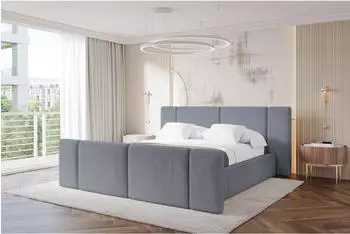 ALTDECOR RIVO-Z Polsterbett mit Bettkasten und Lattenrost, 140x200cm, grau (800002004527)