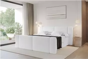 ALTDECOR Evon-Z Boxspringbett mit Fußteil, 140x200, weiß, H4 (800002004893)