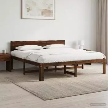vidaXL Rostock Doppelbettgestell mit Kopfteil, dunkelbraun, 180x200cm (3405467)