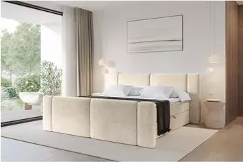 ALTDECOR Evon Zanozek Boxspringbett 140x200cm, H4-Matratze, beige (800002005045)