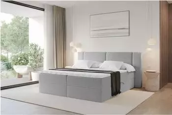 ALTDECOR Evon Boxspringbett 140x200cm, hellgrau, H3 (800002005135)