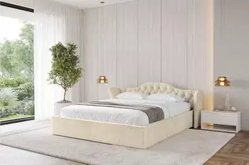ALTDECOR ZORAN-V1 Polsterbett mit Bettkasten und Lattenrost, 160x200cm, beige (800001639710)