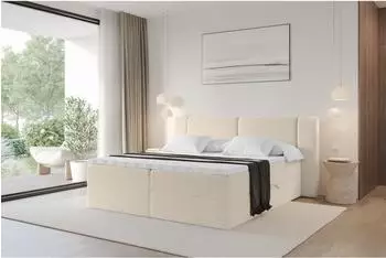 ALTDECOR Evon Boxspringbett mit Bettkasten 120x200cm, H4-Matratze, dunkelbeige (800002005206)