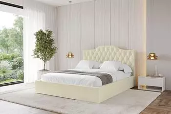 ALTDECOR FALIO Polsterbett mit Bettkasten und Lattenrost, beige, 120x200cm (800001641112)