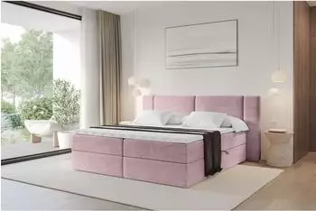 ALTDECOR Evon Boxspringbett mit Matratze H3, Topper, Bettkasten, 140x200cm, rosa (800002004829)