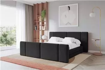 ALTDECOR TEVO-Z Polsterbett mit Bettkasten und Lattenrost, 120x200cm, schwarz (800002004324)