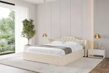 ALTDECOR ZORAN-v1 Polsterbett 160x200 mit Bettkasten, Lattenrost & Matratze H3/H4, beige (800001813690)