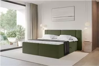 ALTDECOR Evon Boxspringbett mit Bettkasten, H4, 200x200cm, grün (800002004778)