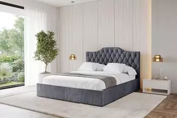 ALTDECOR Falio Polsterbett mit Bettkasten und Lattenrost, 160x200cm, dunkelgrau (800001636171)