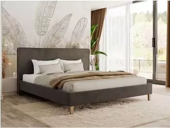 MKS Lumaro Classic Polsterbett 200x200cm, Samt, braun (800002056338)