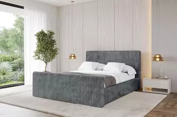 ALTDECOR Alova-Z-V1 Polsterbett mit Bettkasten & Lattenrost, 160x200cm, dunkelgrau (800001636452)