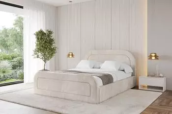 ALTDECOR LERAY-Z Polsterbett mit Bettkasten und Lattenrost, 180x200cm, beige (800001636692)