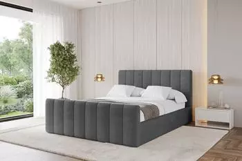 ALTDECOR Stera-Z Polsterbett mit Bettkasten und Lattenrost, dunkelgrau, 160x200cm (800001947940)