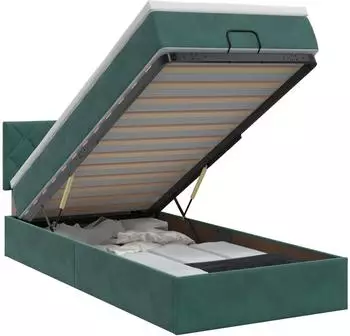 vidaXL Ottoman-Bett mit Matratze, dunkelgr&uuml;n, Samt, 90x200cm