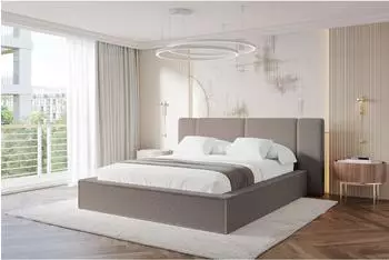 ALTDECOR RIVO Polsterbett mit Bettkasten und Lattenrost, 140x200cm, braun (800002004102)