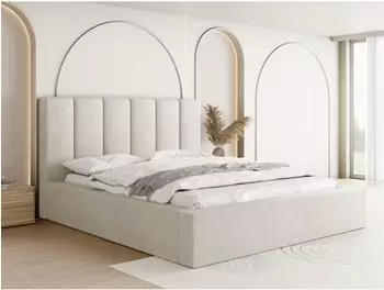 WFL GROUP Amira Polsterbett 180x200cm mit Bettkasten, creme (800002023424)