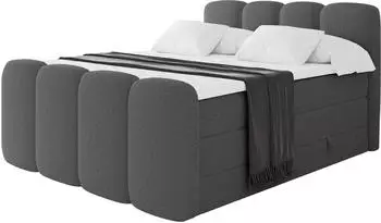 ALTDECOR Nina-Z King Boxspringbett 200x200cm, H3/H4, grau (800001936105)
