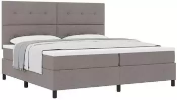 vidaXL Boxspringbett mit Kopfteil, taupe, Stoff, 200x200cm