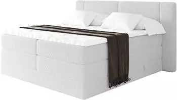 ALTDECOR Evon King Boxspringbett 160x200cm, weiß, H3/H4 (800002005007)
