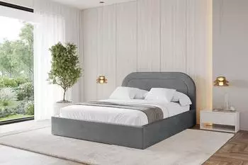 ALTDECOR LERAY Polsterbett mit Bettkasten und Lattenrost, 120x200cm, dunkelgrau (800001637545)