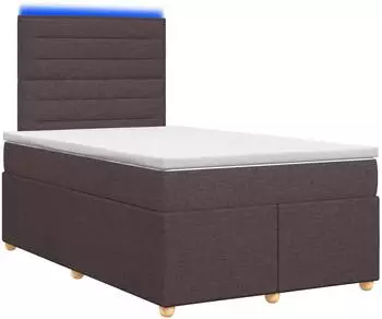 vidaXL Boxspringbett mit Matratze 120x190cm Stoff dunkelbraun