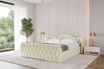 ALTDECOR Zoran-Z-V1 Polsterbett mit Bettkasten & Matratze H3/H4, 140x200cm, beige (800001640099)