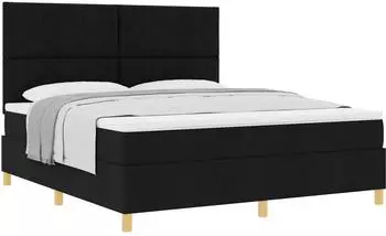 vidaXL Boxspringbett mit Kopfteil schwarz 180x200cm Stoff (3339716)